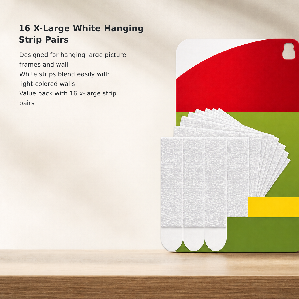 16 X-Large White Hanging Strip Pairs